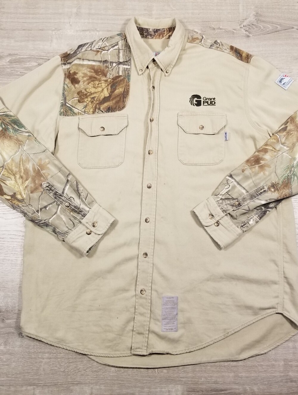 Tyndale FR Flame Resistant Explorer Long Sleeve Work Shirt Mens XXL Tan Camo